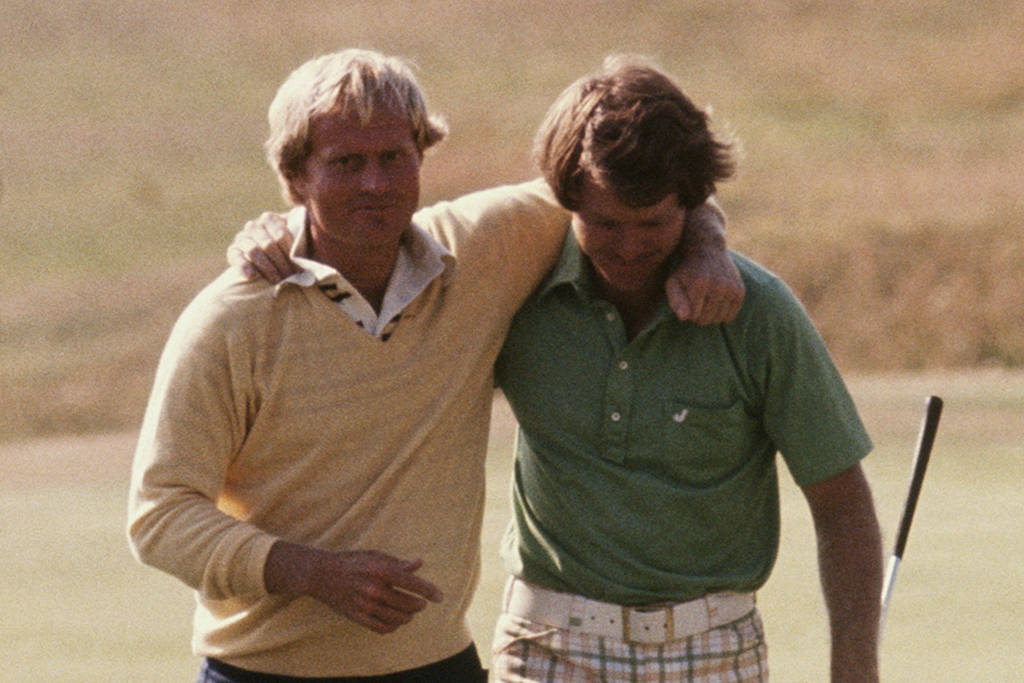 Jack Nicklaus and Tom Watson at Turnberry in 1977